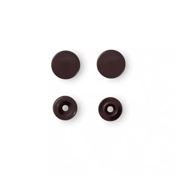 30 Prym Color Snaps – Dunkelbraune Druckknöpfe (Ø 12,4 mm) für Kleidung & Accessoires