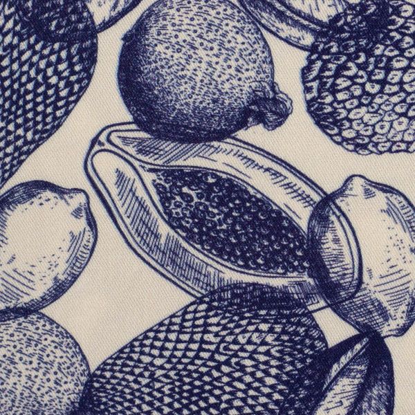 Viskose Webware tropische Früchte Print dunkelblau - Serie Fruit von Swafing