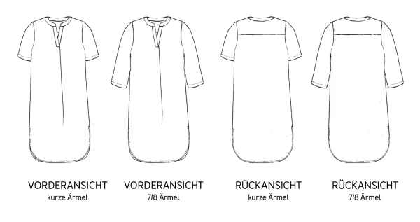 Schnittmuster FRAU LUNA • Nachthemd von Studio Schnittreif • Gr. XS-XXL