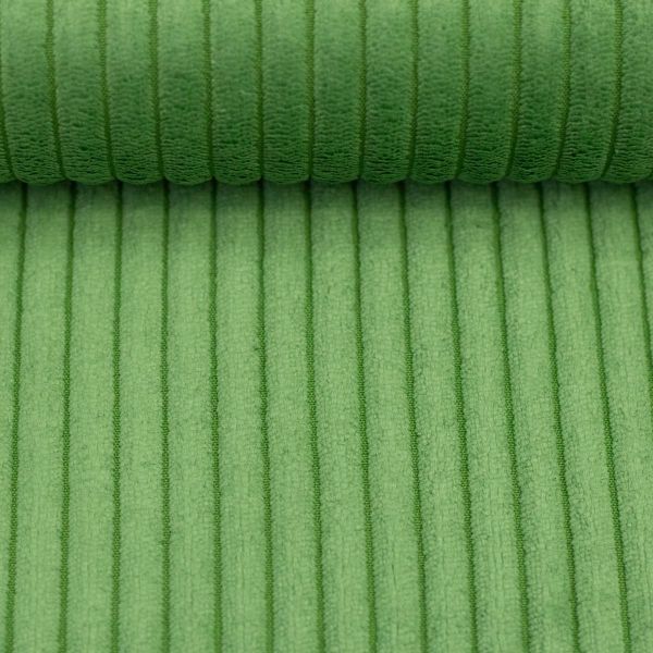 Breitcord Wanja lindgrün – robuster Cord Samt für Möbel, Taschen & Kleidung