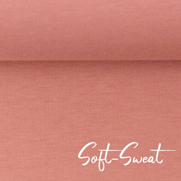 Soft Sweat uni altrosa coral – angerauhter French Terry EIKE von Swafing