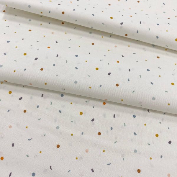 Baumwollstoff Little Things Confetti Creme – Riley Blake bunte Punkte
