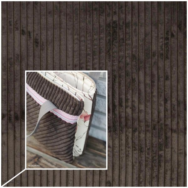 Samtcord uni schlamm braun – robuster Breitcordstoff für Möbel & Taschen Wanja von Swafing