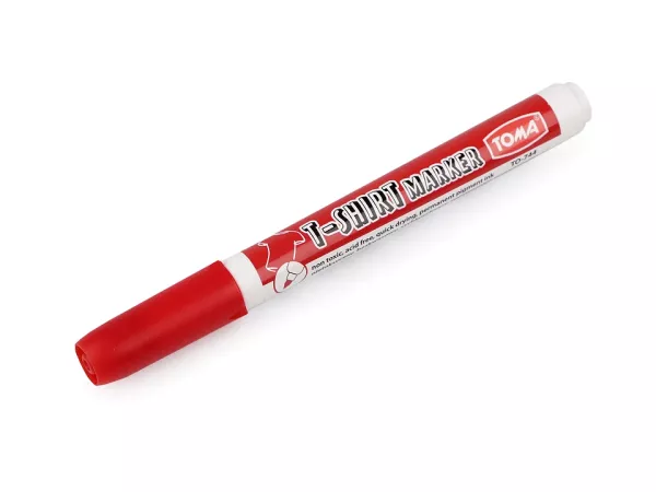 Textilstift Stoffmalfstift rot 1mm breit für helle Stoffe - Stoffmalfarbe Stift