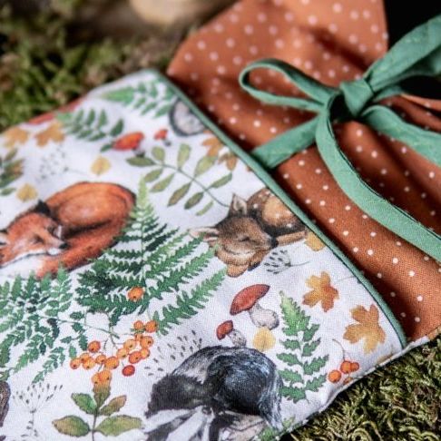 acufactum Tupfen rostbraun weiß - Baumwolle mit kleinen Punkten