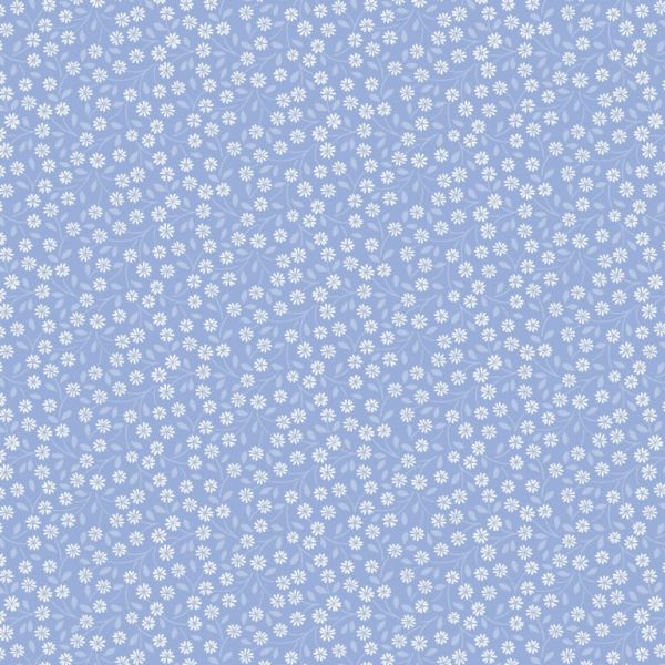 Baumwollstoff mit kleinen Blüten hellblau – Patchworkstoff Forever Blooms Interlaced Blossoms blue