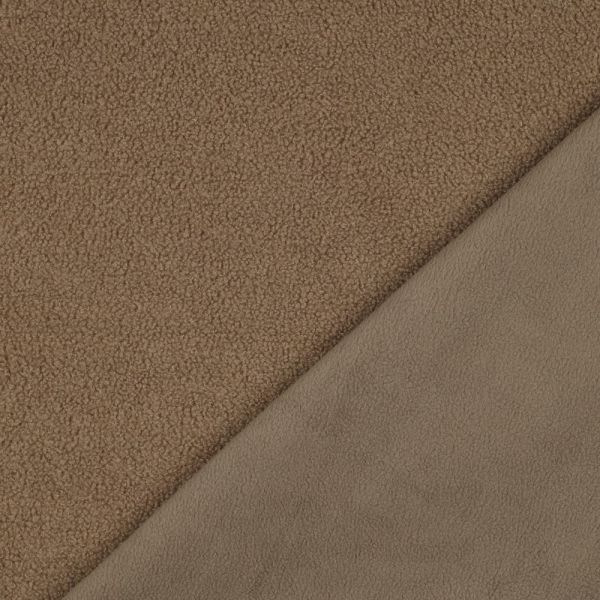 Teddy Bouclé Doubleface Fleece beige – Fleece & Lammfelloptik sand