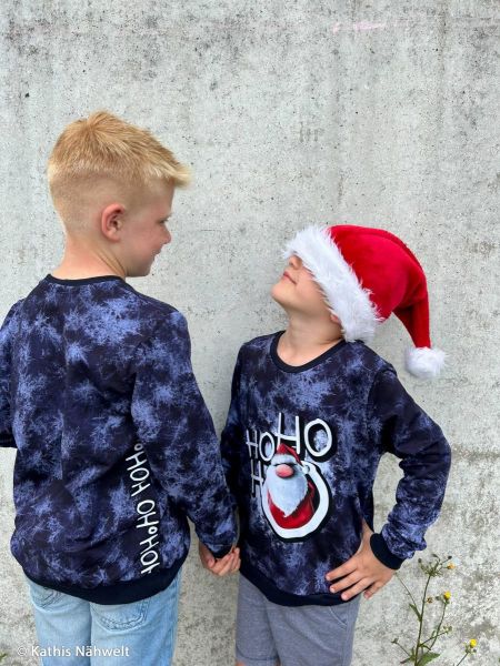 Ho HO HO Santa Snow blau - XMAS VIBES by Thorsten Berger – 85cm Panel French Terry