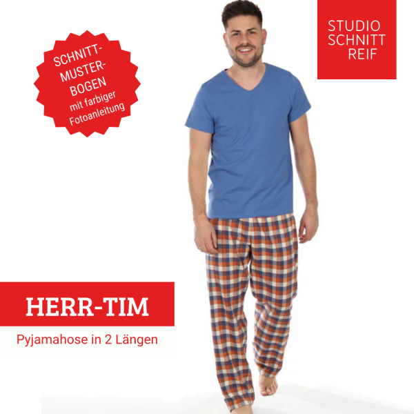 Schnittmuster HERR TIM • Pyjamahose in 2 Längen für Herren von Studio Schnittreif • Gr. XS-XXL