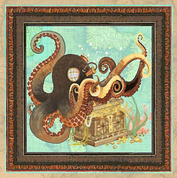 Baumwolle Steampunk 8 Tierbilder - Fantasy & Fiction Panel 60x110cm