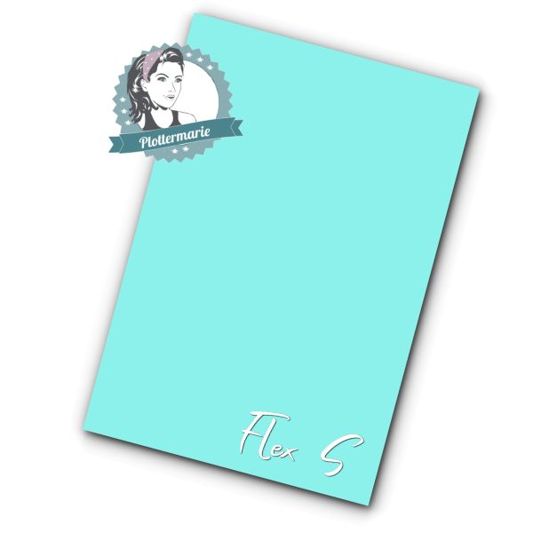 Flexfolie für Textildruck aqua türkis A4 - Plotterfolie von Plottermarie Flex S Premium 80µ