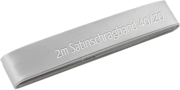 2m Satin Schrägband silber grau - Gütermann Satinschrägband 40/20/10