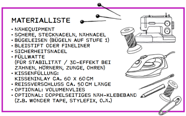 Monsta Pillow DIY Panel petrol für ein Kissen • Design Thorsten Berger by Swafing