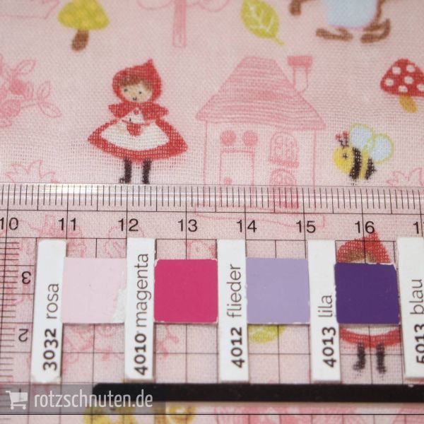 Baumwolle Musselin / Double Gauze Kokka – Red Riding Hood rose – Rotkäppchen rosa