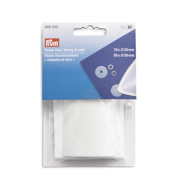 Prym Power Dots – 100 runde Aufbügler 70x Ø 20mm & 30x Ø 30mm für Ösen Druckknöpfe Snaps