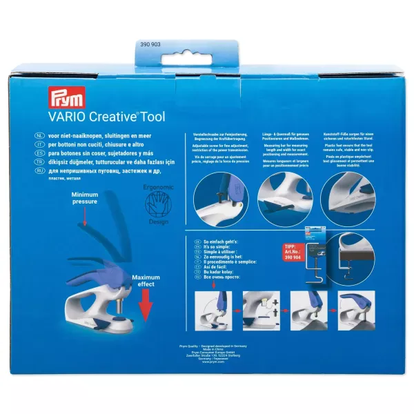 PRYM Vario Creative Tool für Ösen Nieten und Druckknöpfe flieder - mit Lochwerkzeug Starter Set