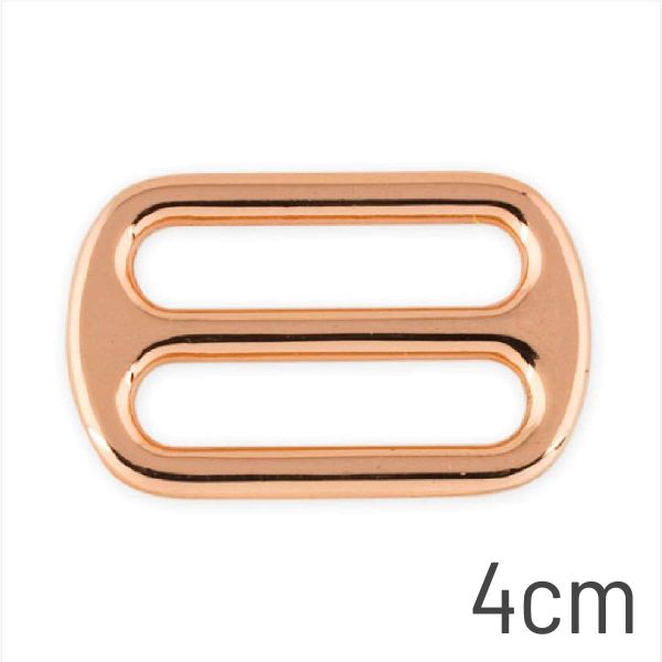 Metall Schieber Maxi 40mm rosegold – Leiterschnalle Stegschnalle für Gurtbänder