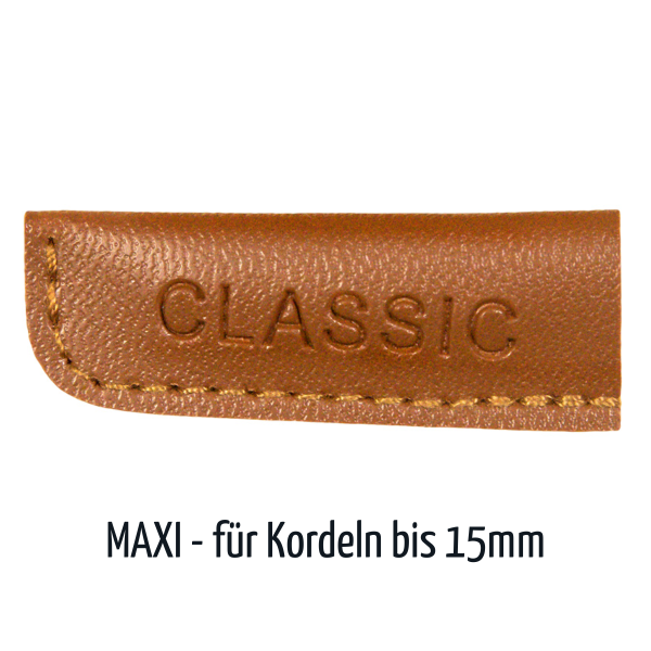 Kordelende aus Lederimitat camel braun für Kordel bis 15mm Durchmesser (2 Stück)