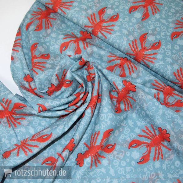 Leichter Blusen und Kleiderstoff – Lobster Voile Cherry Picking mint lachs – Baumwolle