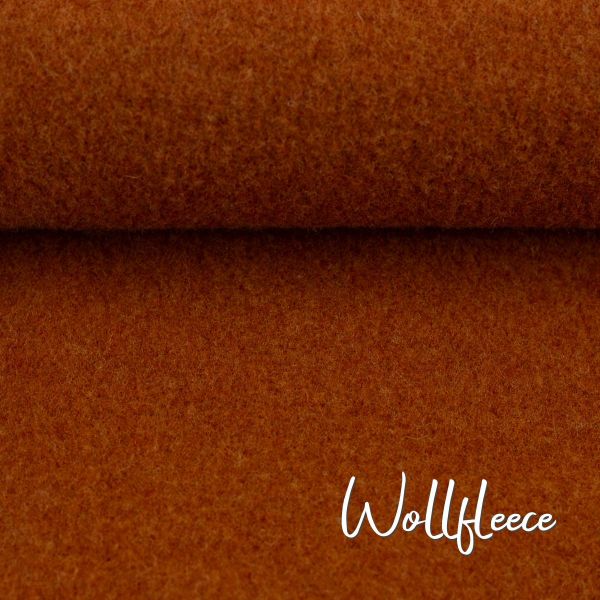 Wollfleece rost rotbraun aus 100% Schurwolle - hochwertiger Wollstoff Nena von Swafing