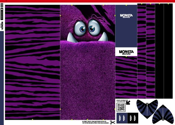 Monsta Bag DIY Panel violett für eine Tasche • Design Thorsten Berger by Swafing