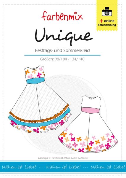 Schnittmuster Sommerkleid Unique von Farbenmix – Gr. 98-140