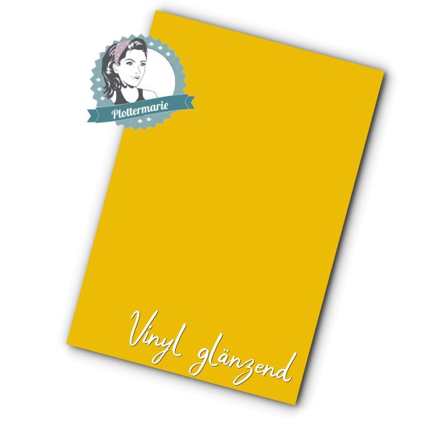 Vinylfolie sonnengelb A4 - Plotterfolie von Plottermarie für innen und außen 75µ Folie