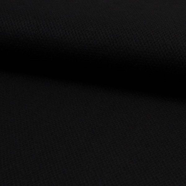 Weicher leichter Strickstoff mit Waffel Struktur in schwarz – Nordpol Pique Viskosestrick