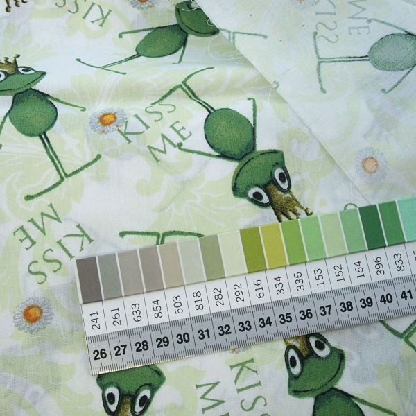 Baumwolle Froschkönig Gänseblümchen Kiss Me grün
