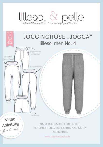 Schnittmuster Jogginghose Jogga für Herren Lillesol men No.4 Gr. XS - 4XL