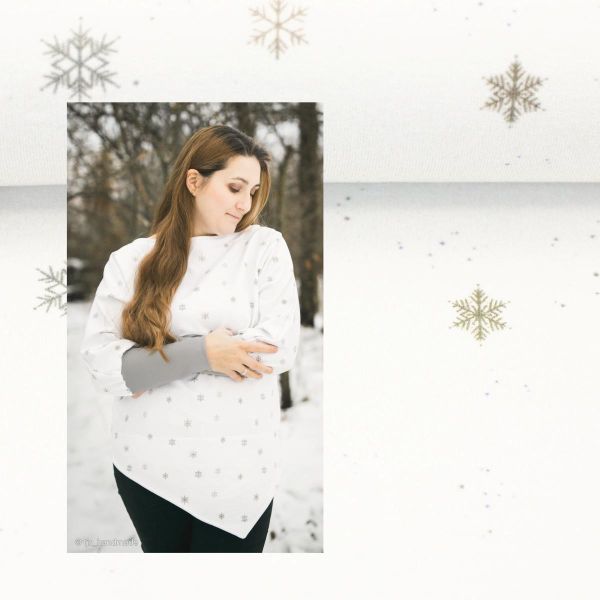 Sweat mit Schneeflocken creme - French Terry Snowflakes Beyond Nordic