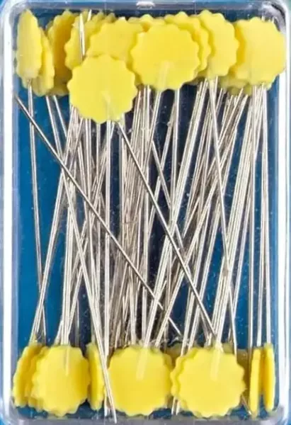 Prym Quilt-Stecknadeln gelbe Blüten – flach, hitzebeständig & bügeleisenfest 50 Stück