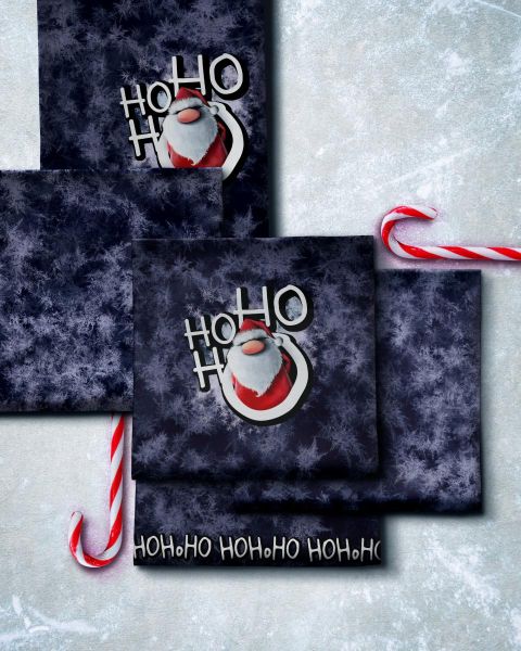 Ho HO HO Santa Snow blau - XMAS VIBES by Thorsten Berger – 85cm Panel French Terry