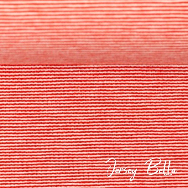 Jersey Bella mit feinen Streifen rot weiß – Baumwolljersey von Swafing