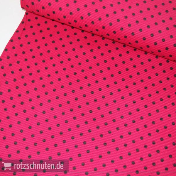 Feincord JOST Punkte pink braun - Dots