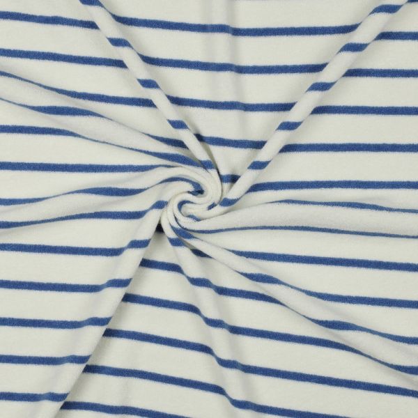 Sommerfrottee mit Streifen weiß blau - Terry Cloth Stripes lightblue