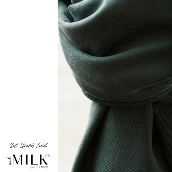 Soft Stretch Twill deep green dunkelgrün – meetMILK® Köper mit TENCEL™ Lyocell