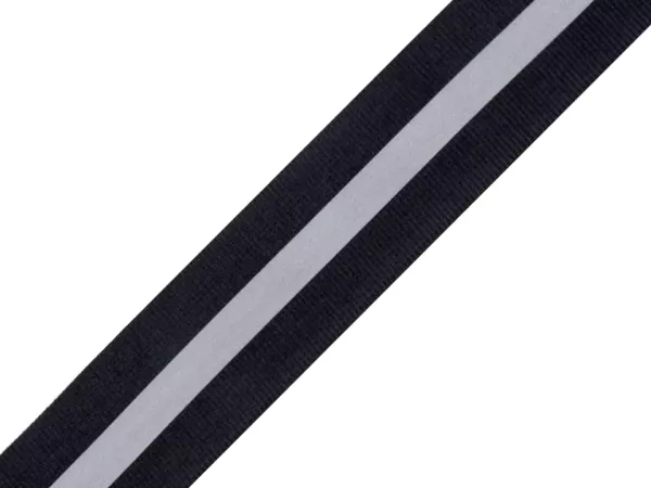 Reflektorband schwarz silber 3cm breit - Reflexband reflektiert im Dunkeln für mehr Sichtbarkeit