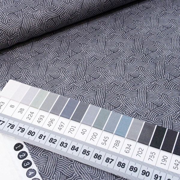 Baumwolle Labyrinth Textur anthrazit - Ode to June by Clothwork