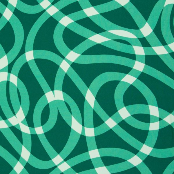Viskose Webware grafisch abstrakt petrol grün - Serie Feelings by Käselotti von Swafing