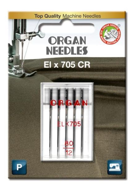 ORGAN Nähmaschinen Nadeln – EL x 705 80/12 – für Coverlock und Overlock