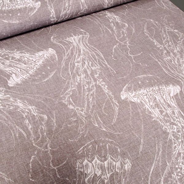 Deko Canvas MESTRAL Medusa hellgrau - 140 cm Baumwolle - made in Spain