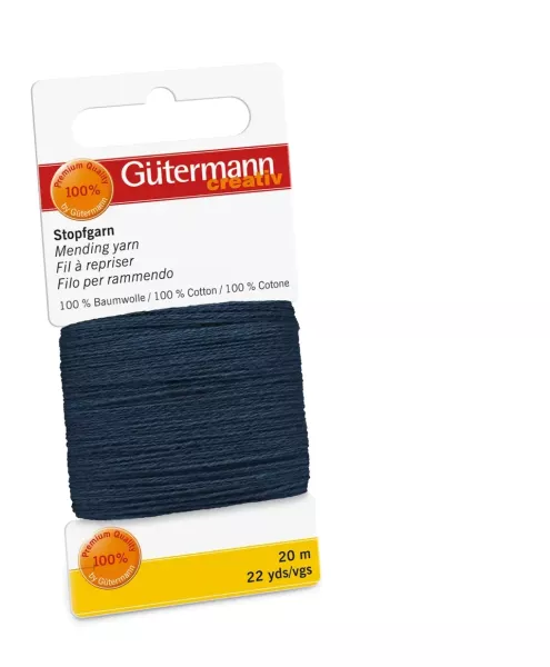 20m Gütermann Stopfgarn blau – 100% Baumwolle für Reparaturen & Handarbeiten