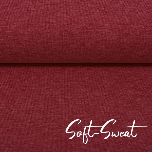 Soft Sweat uni bordeaux rot meliert - HEIKE Melange von Swafing