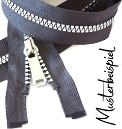 Reißverschluss Profil 5mm beige silber teilbar 25cm lang für Jacken und Westen