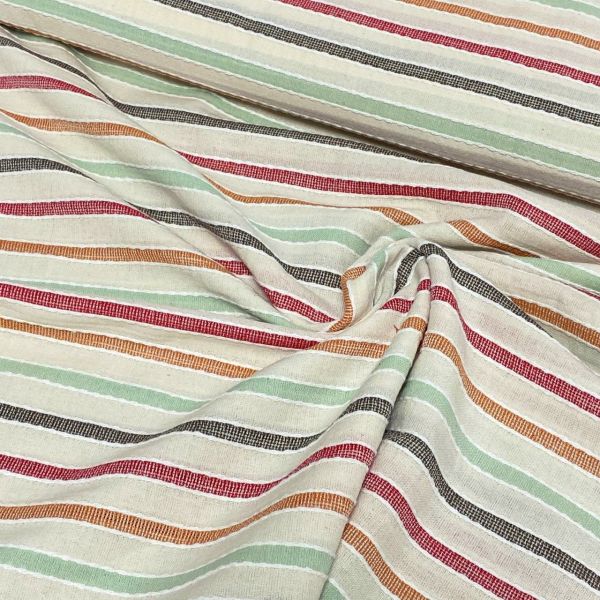 Gestreifter Baumwoll Viskose Stoff für wunderschöne Retro Kleider oder Home Accessoires
