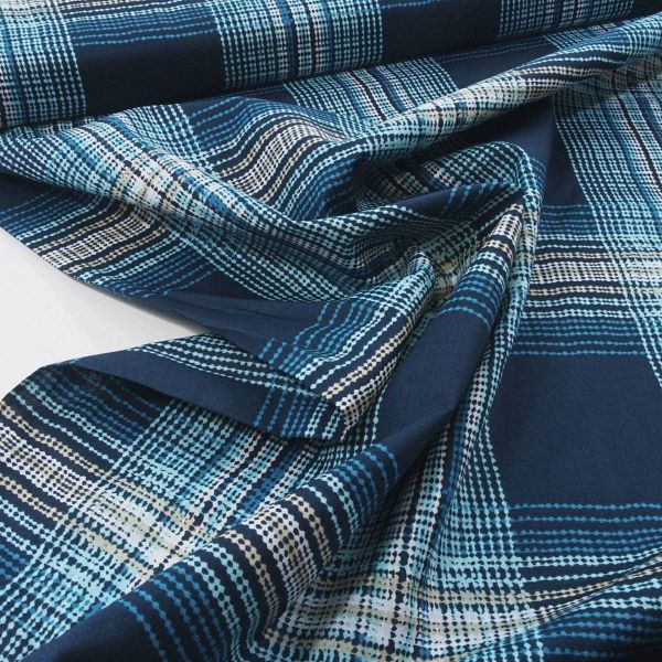 luftige Baumwolle Karo petrol blau - Dare - Wafting Plaid Marked by Art Gallery