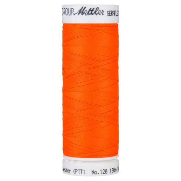 Seraflex Elastikgarn neon orange - 130m Nähgarn für elastische Nähte No.120 von Mettler