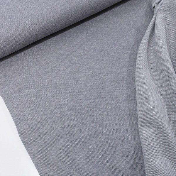 Bio Sweat hellgrau melierter French Terry - Mind the Maker Brushed Pique lightgrey