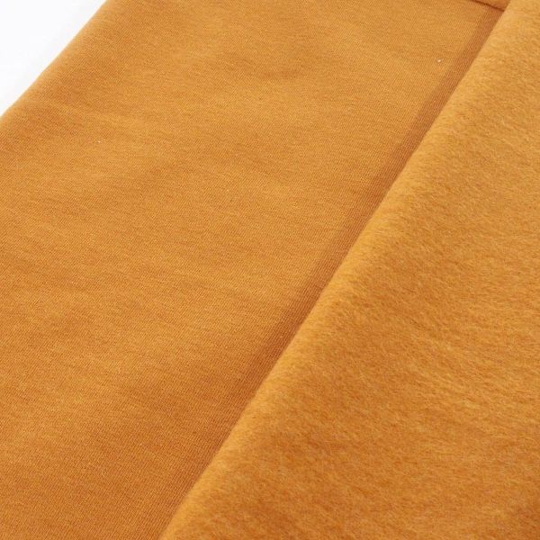 Sweat uni senf gelb – angerauhter French Terry EIKE melange von Swafing